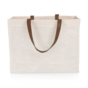 Market Waxed Canvas Tote with Leatherette Handles