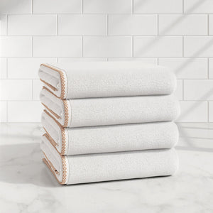 Cotton Border-Stitched 6-Piece Towel Set - Valery Collection