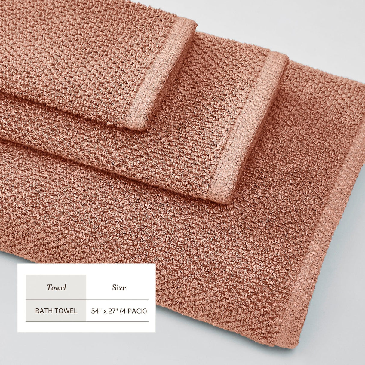 Cotton textured bath towel set - acacia collection