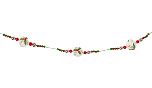 Holly Ball Glass Garland - 72 Inches