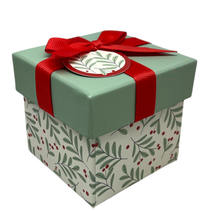 Gift Box Cube for Gift Cards - 3" x 3" - Mistletoe