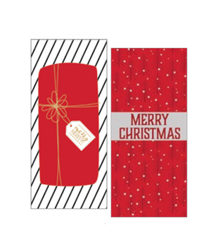 Christmas Money Card Holder - Present/Red Trees