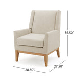 Dimensionality Upholstered Accent Chair with Wing Back and Wood Legs - Accent Chairs