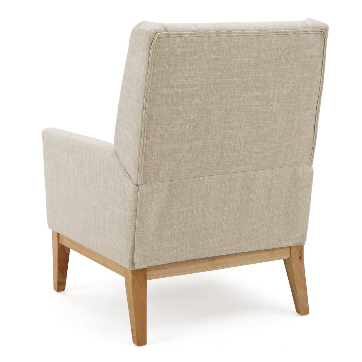 Dimensionality Upholstered Accent Chair with Wing Back and Wood Legs - Accent Chairs