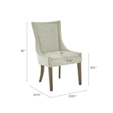 Dining Chair with High Back and Solid Wood Legs, Set of 2 - Dining Chairs