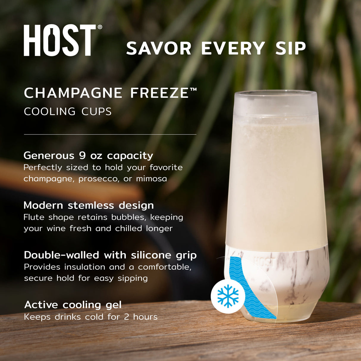 Champagne freeze™ in marble (set of 2) by host®