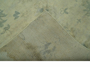 Distressed Traditional Design Blue And Beige Hand Knotted 8x10 Wool Area Rug