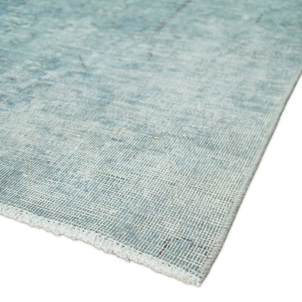 Distressed Vintage 8x11 Blue Modern Oxidized Textured Low Pile Wool Rug