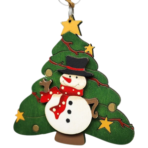 Merry Snowman Christmas Tree Ornament