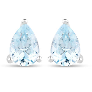 1.64 Carat Genuine Blue Topaz .925 Sterling Silver Earrings