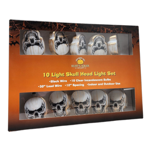 Skull Head 10 Light String Light Set