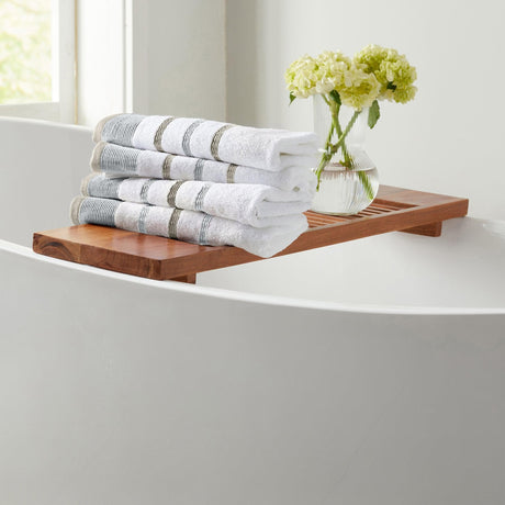 Decorative cotton stripe bath towel set - noelle collection