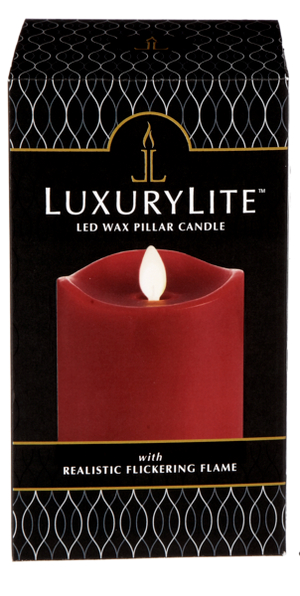 LED Wax 3x6 Pillar Candle - Red