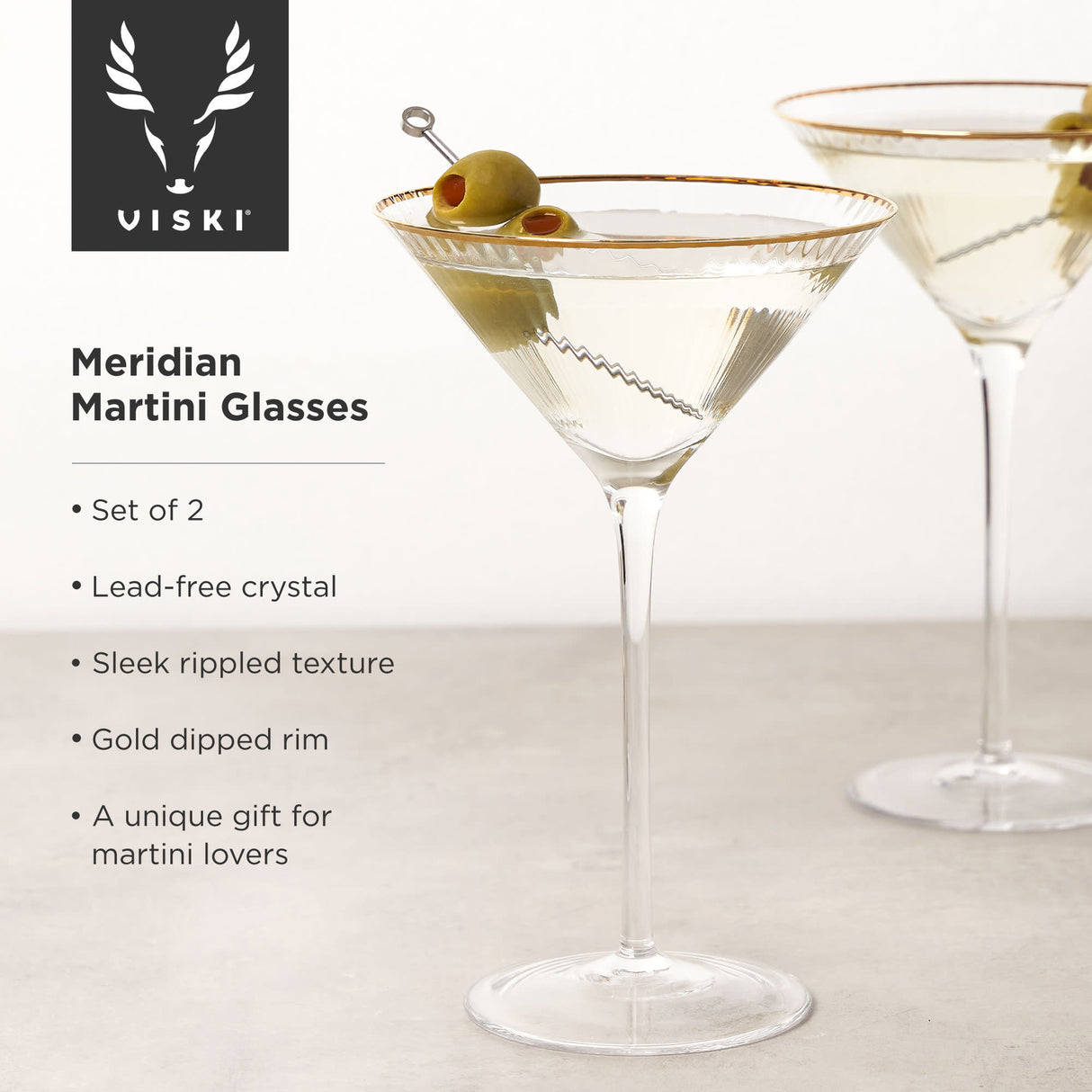 Meridian crystal martini glasses viski®