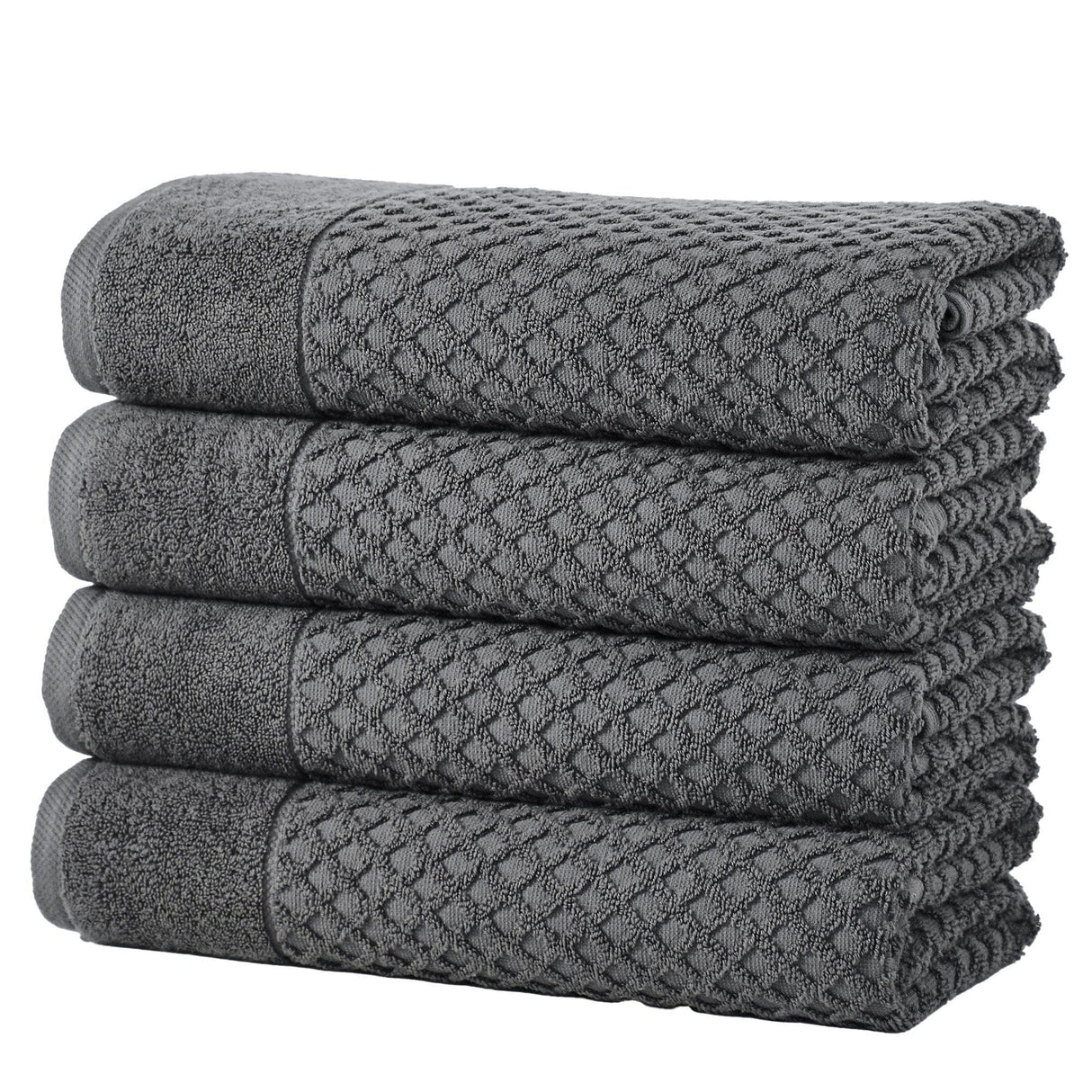 Cotton diamond waffle weave bath towel set - grayson collection