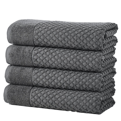 Cotton diamond waffle weave bath towel set - grayson collection