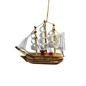 Schooner Brown Boat Ornament