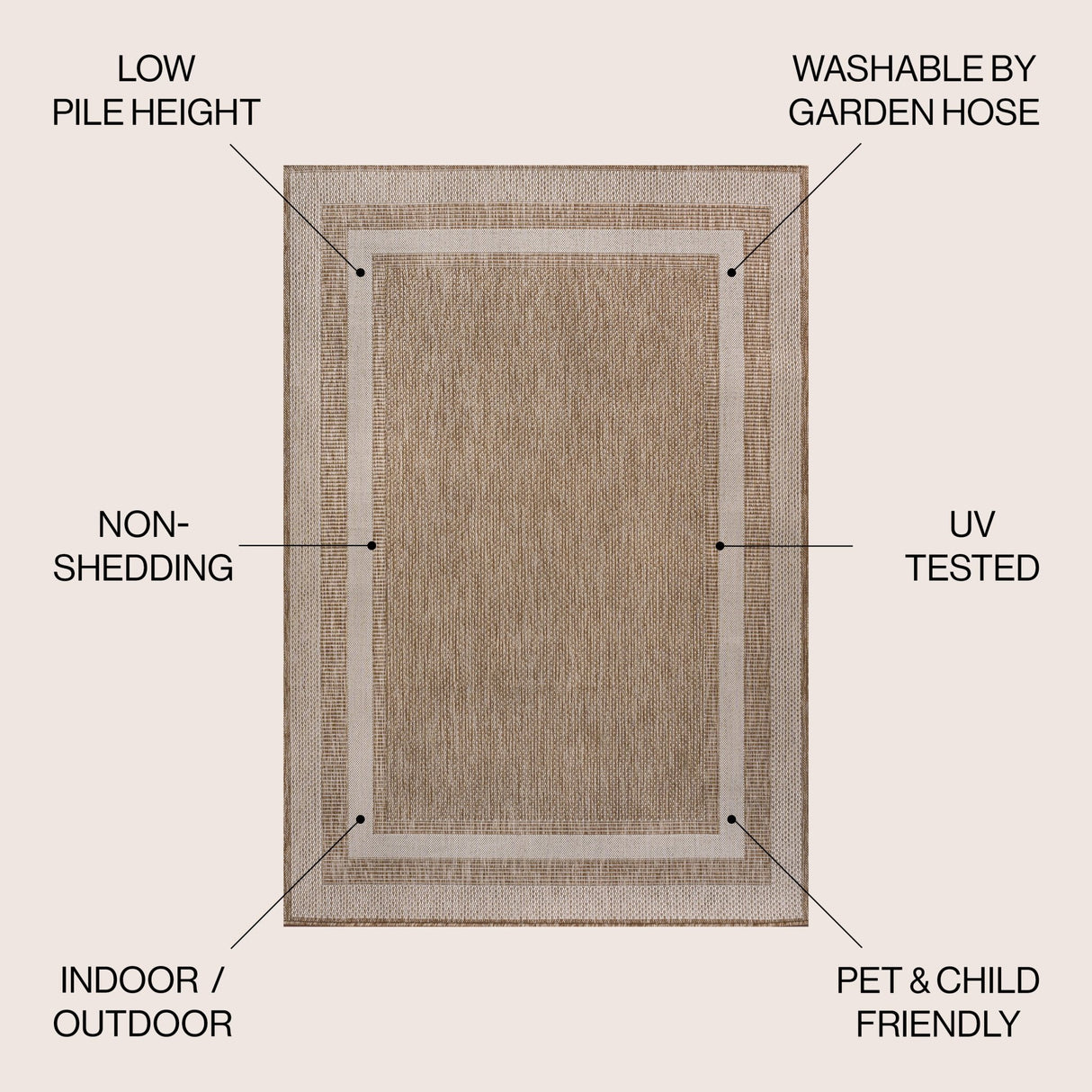 Dover Classic 3 - Stripe Border Indoor/Outdoor Area Rug - Tuesday Morning - Area Rugs