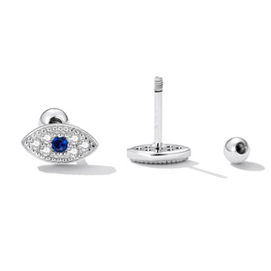 925 Sterling Silver & Pavé Setting CZ Earrings