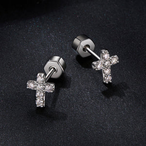 925 Sterling Silver Moissanite Earring 0.7x0.6cm for Women