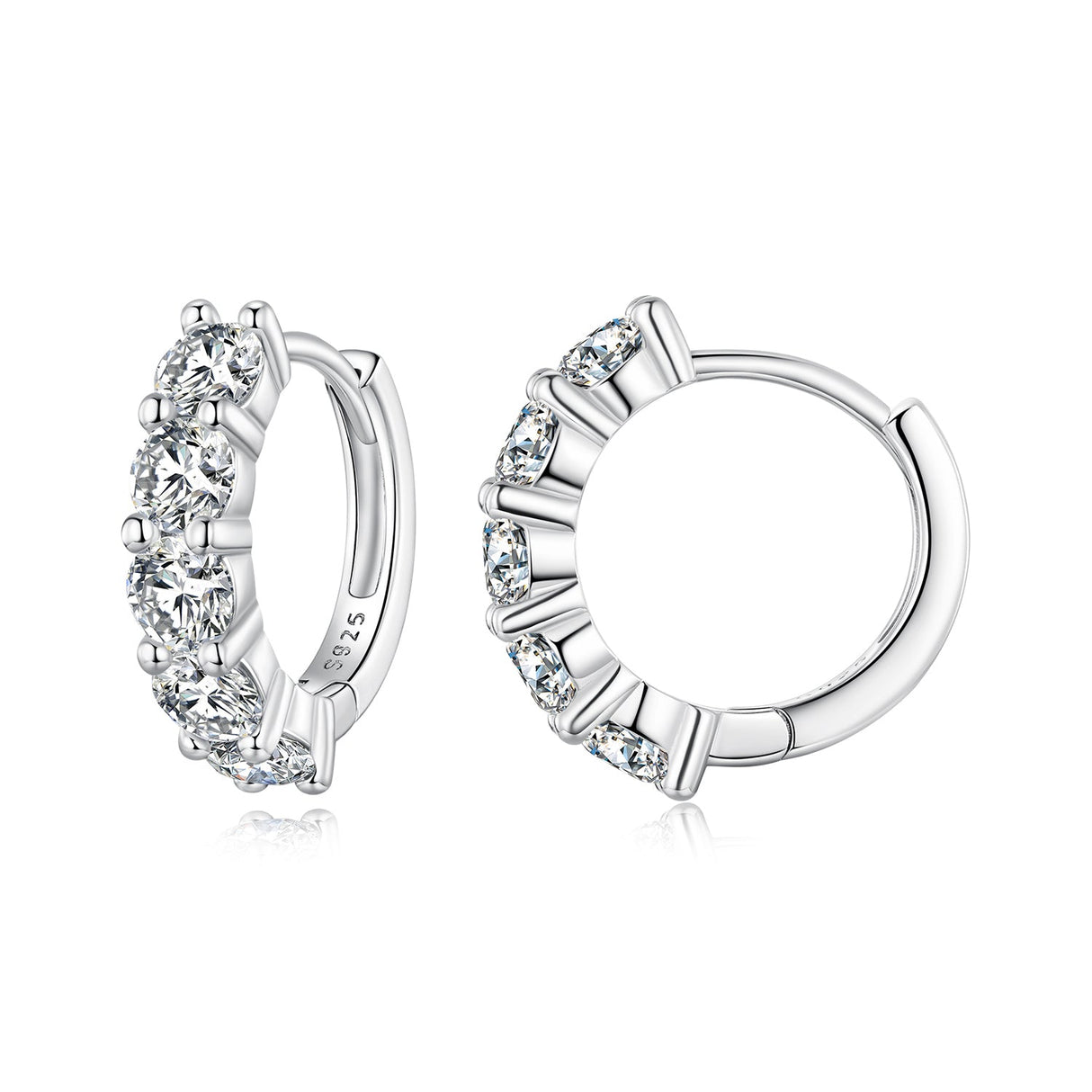 925 Sterling Silver 0.20 Carat Moissanite Earrings for Women