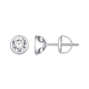 925 Sterling Silver 5.0mm Moissanite Earrings for Women