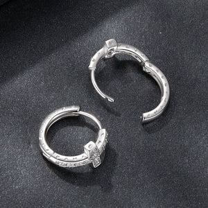 925 Sterling Silver Moissanite Earrings 1.3cm for Women