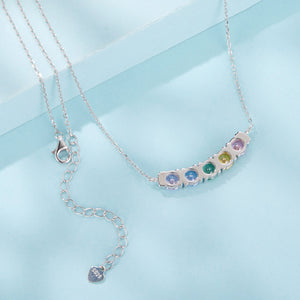 925 Sterling Silver White Gold Plated 40+5cm Necklace with Pavé Setting CZ for Women