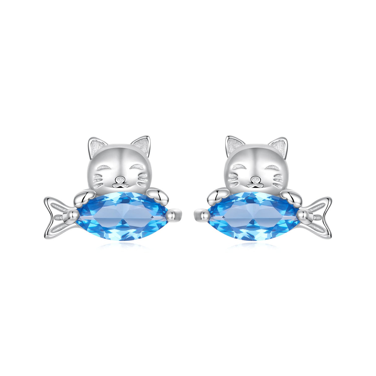 925 Sterling Silver 0.8cm White Gold Plated CZ Earrings for Women