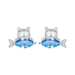 925 Sterling Silver 0.8cm White Gold Plated CZ Earrings for Women