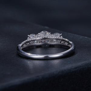 925 Sterling Silver Moissanite Pavé Setting Ring Size 6 for Women
