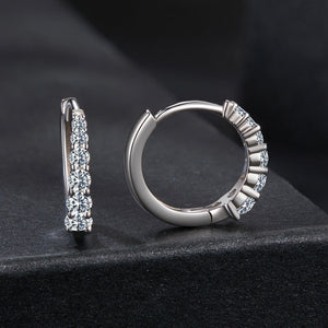 925 Sterling Silver Moissanite Necklace with White Gold Plating, 1.2cm for Women
