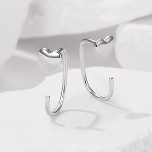 925 Silver White Gold Plated 1.4cm Brass Earrings for Women