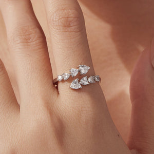 925 Sterling Silver White Gold Plated Pavé Setting Rings for Women
