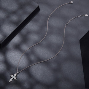 925 Sterling Silver Plated White Gold Moissanite Necklace 40+5cm for Women