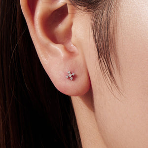 925 Sterling Silver Moissanite Earrings White Gold Plated 0.5cm for Women