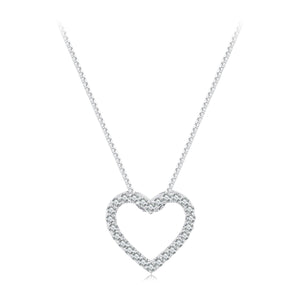 S925 Sterling Silver Necklace with Moissanite, 400mm + 50mm, Platinum Plated, Women