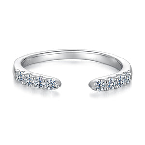 925 Sterling Silver White Gold Plated Size E Moissanite Ring for Women