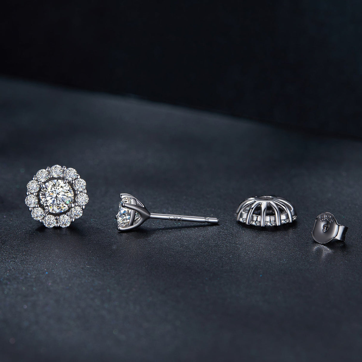925 Sterling Silver 0.5 Carat Moissanite Earrings for Women