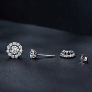 925 Sterling Silver 0.5 Carat Moissanite Earrings for Women