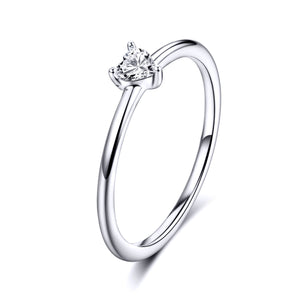 925 Sterling Silver Ring Size 6.0 with CZ and Platinum Plating for Women