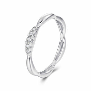 925 Sterling Silver Moissanite Ring with 0.15-0.2cm Gems for Women - Size 6