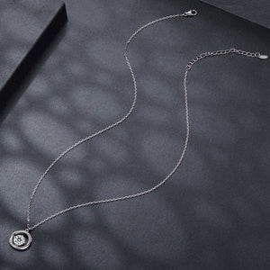 925 Sterling Silver Moissanite Necklace 40+5cm with CZ for Women