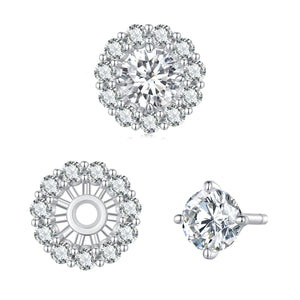 925 Sterling Silver 0.5 Carat Moissanite Earrings for Women