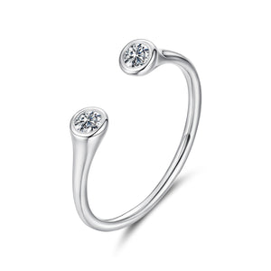 925 Sterling Silver Moissanite Ring Size E