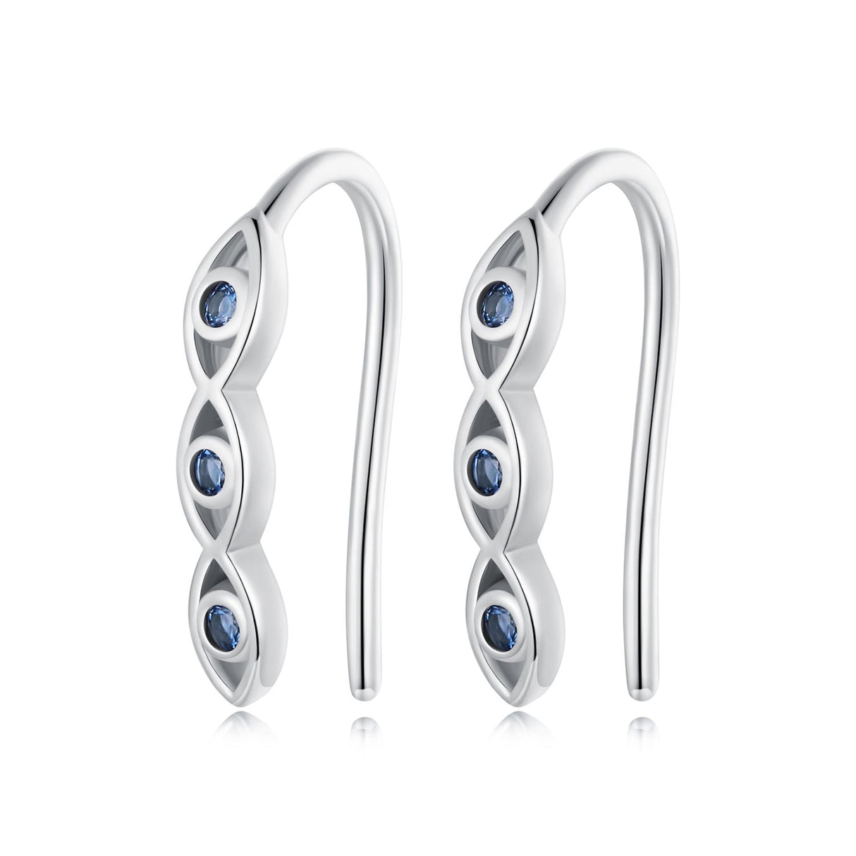 925 Sterling Silver CZ Pavé Earrings 13*2mm for Women