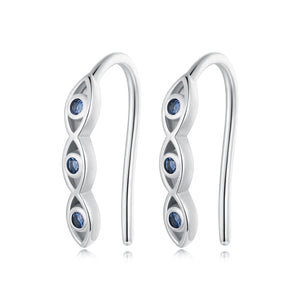 925 Sterling Silver CZ Pavé Earrings 13*2mm for Women