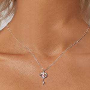 925 Sterling Silver Necklace with CZ in Pavé Setting, 400+50mm Length for Women