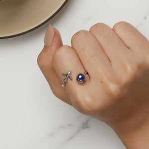 925 Silver 1.8mm Lapis Lazuli Ring
