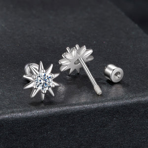 925 Sterling Silver Moissanite 0.10 Carat Earrings for Women - 0.7cm Size
